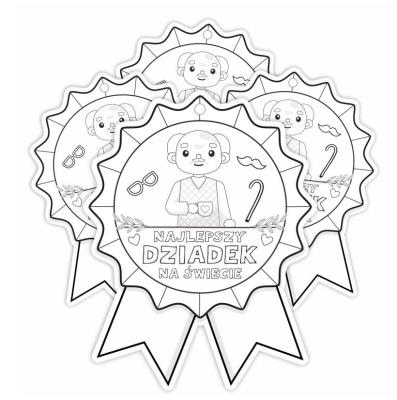 Opakowanie Medal papierowy - Najlepszy dziadek 4szt