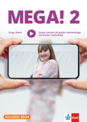 Mega! 2 zeszyt ćwiczeń. Autor: Kinga Olech. SmakLiter.pl Okładka książki Mega! 2 zeszyt ćwiczeń