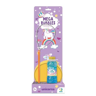 Mega bańki mydlane Jednorożce 450ml. Wydawca: Dodo. SmakLiter.pl Opakowanie Mega bańki mydlane Jednorożce 450ml
