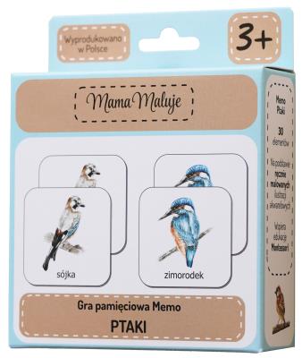 Memo Ptaki. Wydawca: Mama Maluje. SmakLiter.pl Opakowanie Memo Ptaki