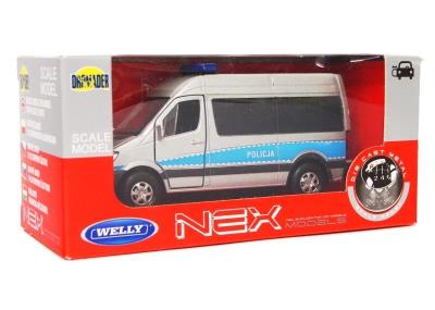 Mercedes Sprinter 1:34 Policja srebrny WELLY. Wydawca: Welly. SmakLiter.pl Opakowanie Mercedes Sprinter 1:34 Policja srebrny WELLY