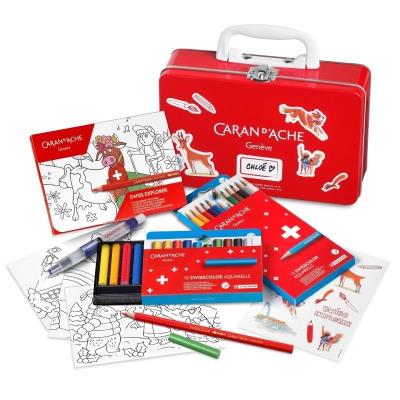 Opakowanie Metalowa walizka z kredkami Swisscolor