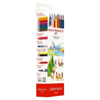 Opakowanie Metalowy piórnik z wyposażeniem 16el