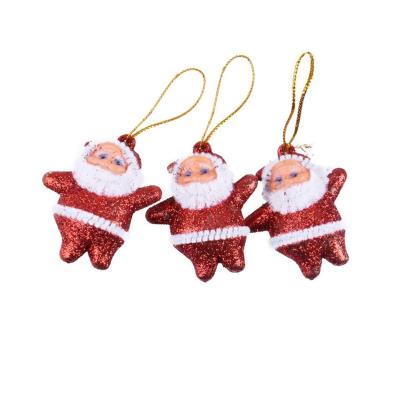 Opakowanie Mikołaje brokatowe czerwone 3szt