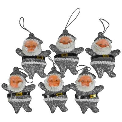 Opakowanie Mikołaje wiszące srebrne 6szt