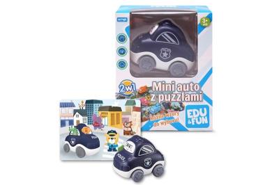Opakowanie Mini auto z puzzlami policja Edu&Fun