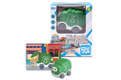Opakowanie Mini auto z puzzlami śmieciarka Edu&Fun