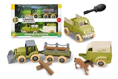 Opakowanie Mini farma traktor z przyczepą do skręcania