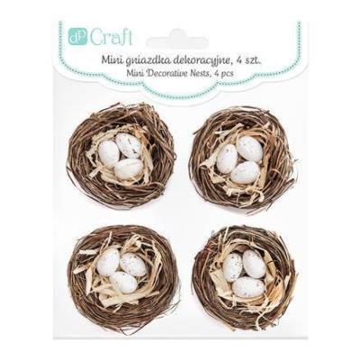 Mini gniazdka dekoracyjne 5,5 cm 4 szt.. Wydawca: DP CRAFT. SmakLiter.pl Opakowanie Mini gniazdka dekoracyjne 5,5 cm 4 szt.