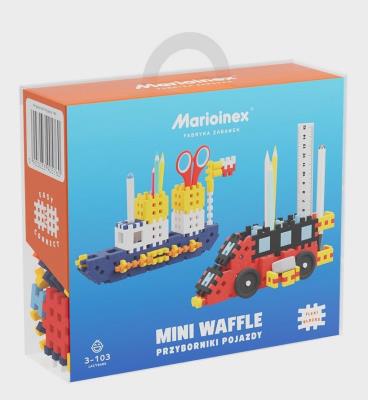 Opakowanie Mini Waffle 140 elementów Przyborniki pojazdy
