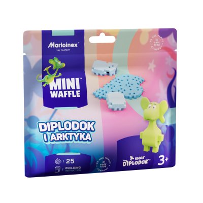Opakowanie Mini Waffle 25el Smok Diplodok i Arktyka