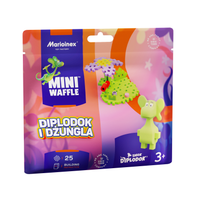 Opakowanie Mini Waffle 25el Smok Diplodok i Dżungla