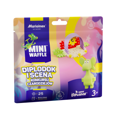 Opakowanie Mini Waffle 25el Smok Diplodok i Scena Konkursu