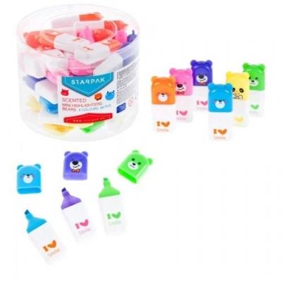 Opakowanie Mini zakreślacz zapachowy Miś (48szt)