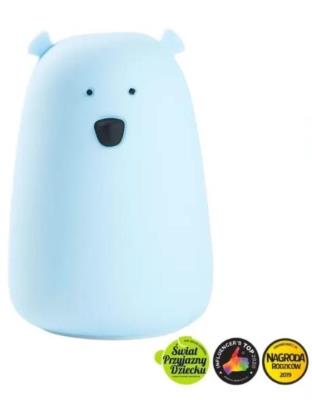 Opakowanie Miś duży lampka silikonowa niebieska