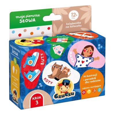 Okładka książki Moje pierwsze słowa Książeczka na kółeczku dla dzieci 12 mies.CzuCzu