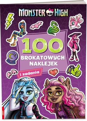 Monster High 100 brokatowych naklejek. Autor: praca zbirowa. SmakLiter.pl Okładka książki Monster High 100 brokatowych naklejek
