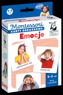 Okładka książki Montessori. Karty obrazkowe Emocje (2-5 lat). Kapitan Nauka