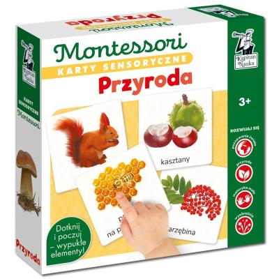 Okładka książki Montessori. Karty sensoryczne Przyroda 3+