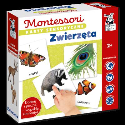 Okładka książki Montessori. Karty sensoryczne. Zwierzęta 2+