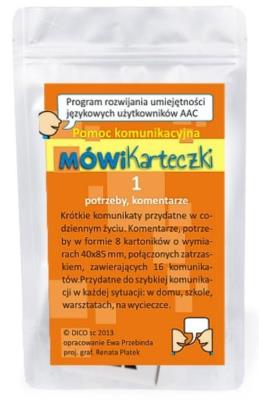 MÓWiKarteczki 1 - potrzeby, komentarze. Wydawca: DICO. SmakLiter.pl Opakowanie MÓWiKarteczki 1 - potrzeby, komentarze