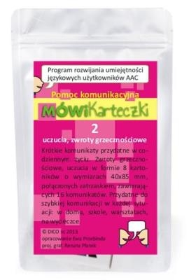MÓWiKarteczki 2 - uczucia, zwroty grzecznościowe. Wydawca: DICO. SmakLiter.pl Opakowanie MÓWiKarteczki 2 - uczucia, zwroty grzecznościowe