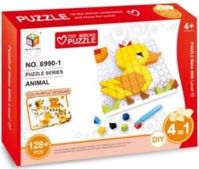 Opakowanie Mozaika 128 el. + 1 płytka - zwierzęta