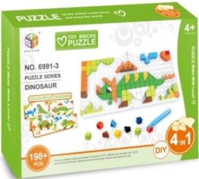 Opakowanie Mozaika 198 el. + 2 płytki - dinozaury