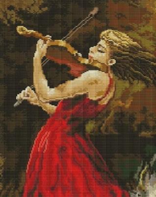 Opakowanie Mozaika diamentowa - Skrzypaczka 40x50cm