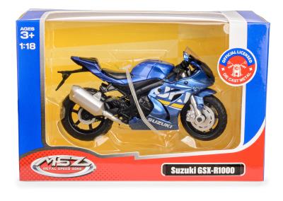 MSZ 1:18 SUZUKI GSX-R1000/ 67703/blue. Wydawca: Daffi. SmakLiter.pl Opakowanie MSZ 1:18 SUZUKI GSX-R1000/ 67703/blue