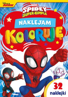 Naklejam i koloruję. Marvel Spidey i Super-Kumple. Autor: praca zbioroqa. SmakLiter.pl Okładka książki Naklejam i koloruję. Marvel Spidey i Super-Kumple