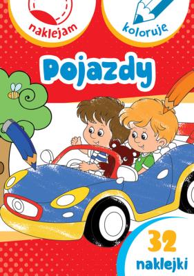 Naklejam i koloruję. Pojazdy. Autor: Małecki Aleksander. SmakLiter.pl Okładka książki Naklejam i koloruję. Pojazdy