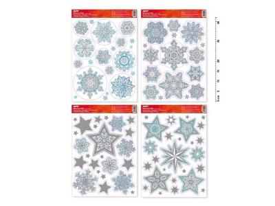 Opakowanie Naklejka bożonarodzeniowa brokat 30x42cm MIX