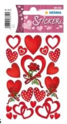 Opakowanie Naklejka Decor serca z różą