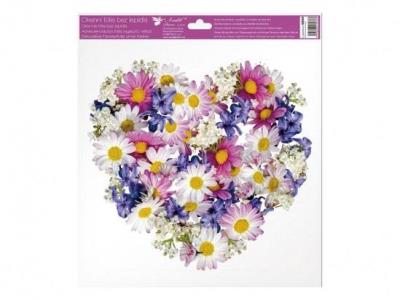 Opakowanie Naklejka na okno serce z kwiatów 30x33,5cm