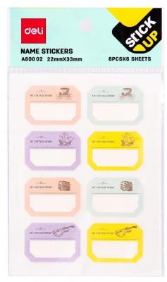 Opakowanie Naklejka opisowa 8szt x 6 kartek DELI