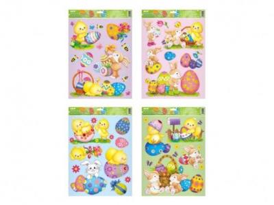 Opakowanie Naklejka ozdobna na okno Wielkanoc 30x42cm MIX