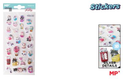 Opakowanie Naklejki 3D kotki