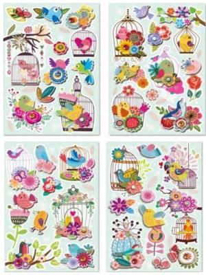 Opakowanie Naklejki 3D kwiatki i ptaszki MIX