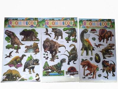 Opakowanie Naklejki 3D na ścianę - dinozaury