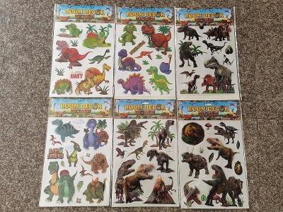 Opakowanie Naklejki 3d na ścianę z dinozaurami 49x30cm MIX