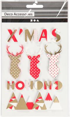 Opakowanie Naklejki 3D Renifer 15szt. 1 arkusz edycja limitowana