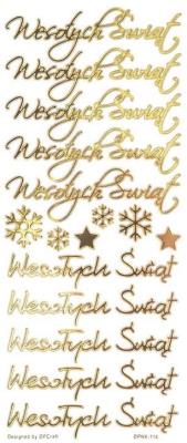 Opakowanie Naklejki ażurowe Wesołych Świąt złote 16szt