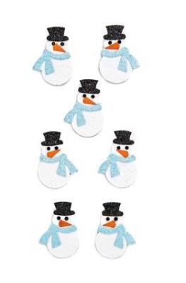 Opakowanie Naklejki brokatowe 3D - bałwanki 7szt