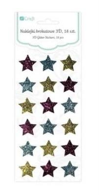 Opakowanie Naklejki brokatowe 3D Gwiazdki (18 sztuk)