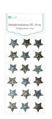 Opakowanie Naklejki brokatowe 3D Gwiazdki (18 sztuk)