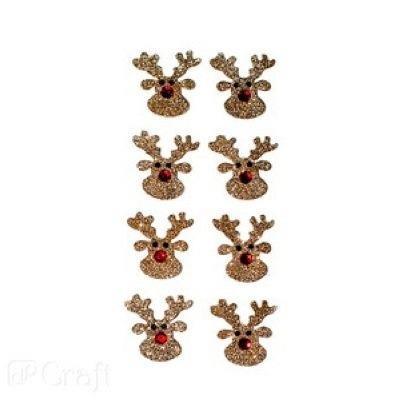 Opakowanie Naklejki brokatowe 3D Renifery (8 sztuk)