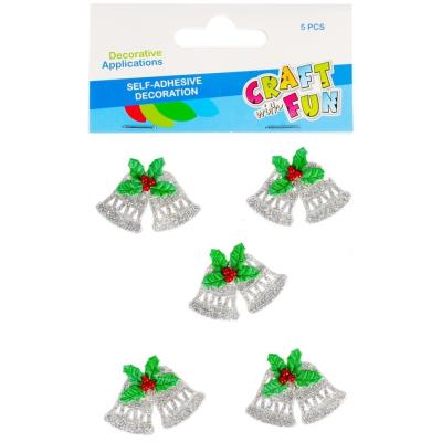 Opakowanie Naklejki brokatowe dzwonki 5szt