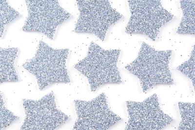 Opakowanie Naklejki brokatowe z pianki srebrne