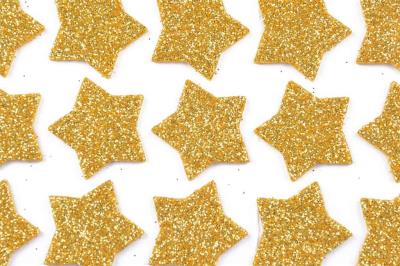 Opakowanie Naklejki brokatowe z pianki złote